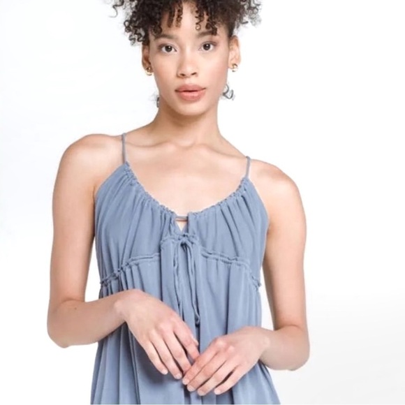 New-free People Sundrop Multi Strappy Sleeveless Tank In Denim Grey Medium - Picture 3 of 8
